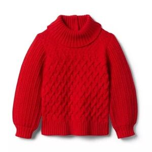 Janie and Jack Bright Red Cable Turtleneck Sweater